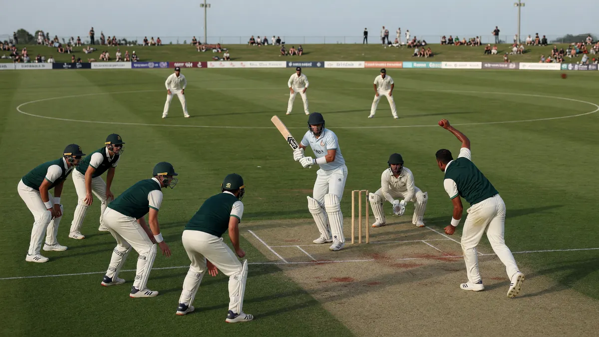 A tactical wide view of a T20 international field setup with the slip cordon in place, the kind of matchup the bowling unit had to navigate throughout the tournament