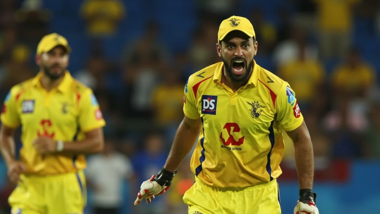 A tight sideline action frame of a senior India cricketer in a pre-season training block, the kind of conditioning window CSK's retention committee will be reading closely before IPL 2027