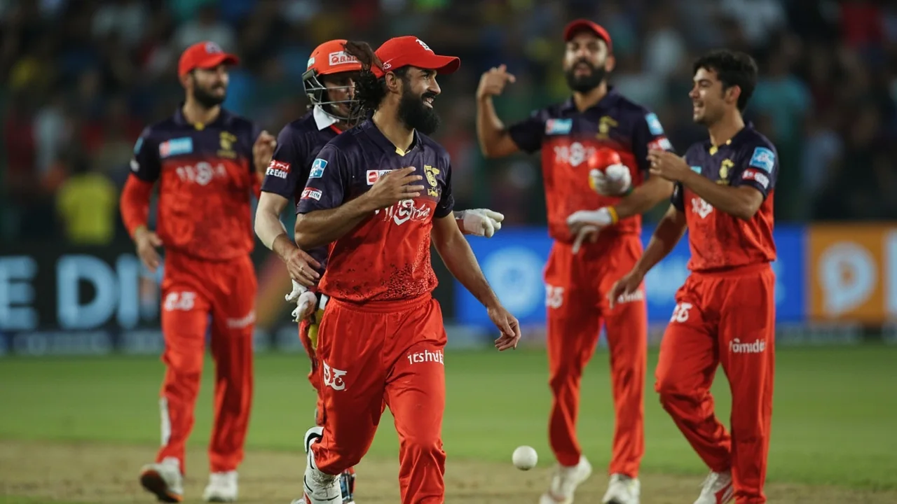 Medium tactical view of an IPL field with fielders set and a captain conferring with the bowler, captured at the moment the league's per-match economics overtake every global property except the NFL
