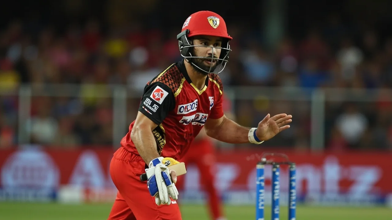 A Rajasthan Royals batter drives through the line during the May 2026 IPL evening fixture at Sawai Mansingh Stadium, with the keeper and slip standing back