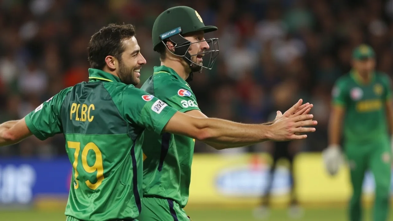 Medium tactical frame of the Scotland slip cordon and captain conferring at Eden Gardens during Match 2 of the T20 World Cup 2026