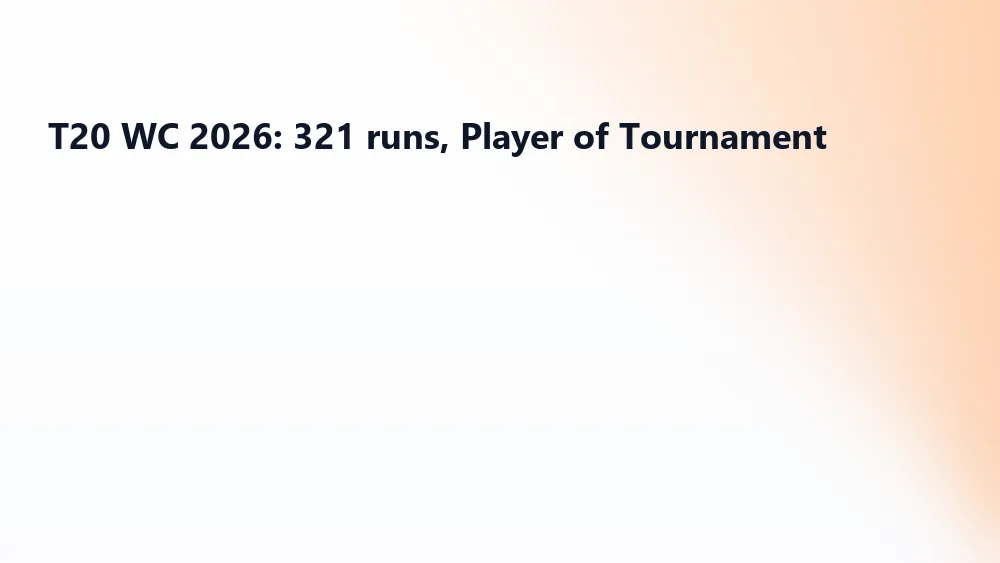 Samson T20 WC 2026 Player of the Tournament: 321 runs in 5 innings