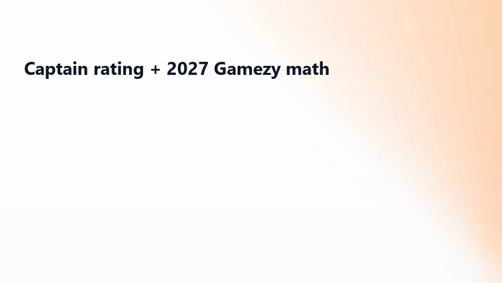 Captain rating + Gamezy match-ups for Sanju Samson IPL 2027